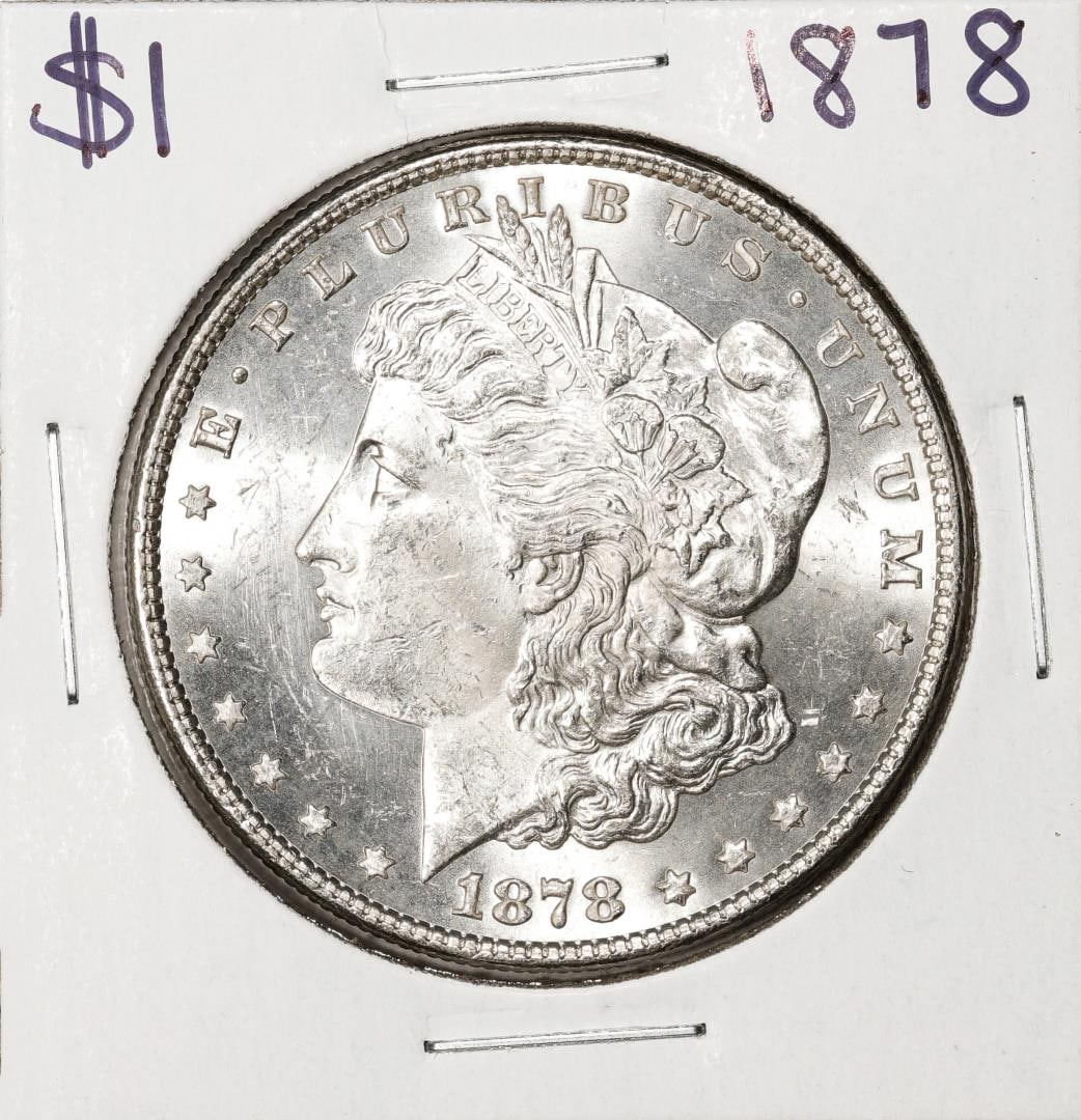 1878 7TF $1 Morgan Silver Dollar Coin: One 1878 7TF $1 Morgan Silver Dollar Coin.