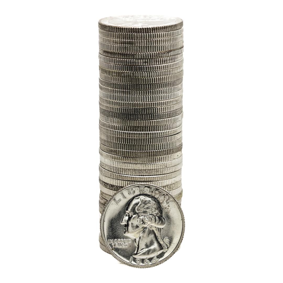 Roll of (40) Proof 1964 Washington Quarter Coins: One Roll of (40) Proof 1964 Washington Quarter Coins.