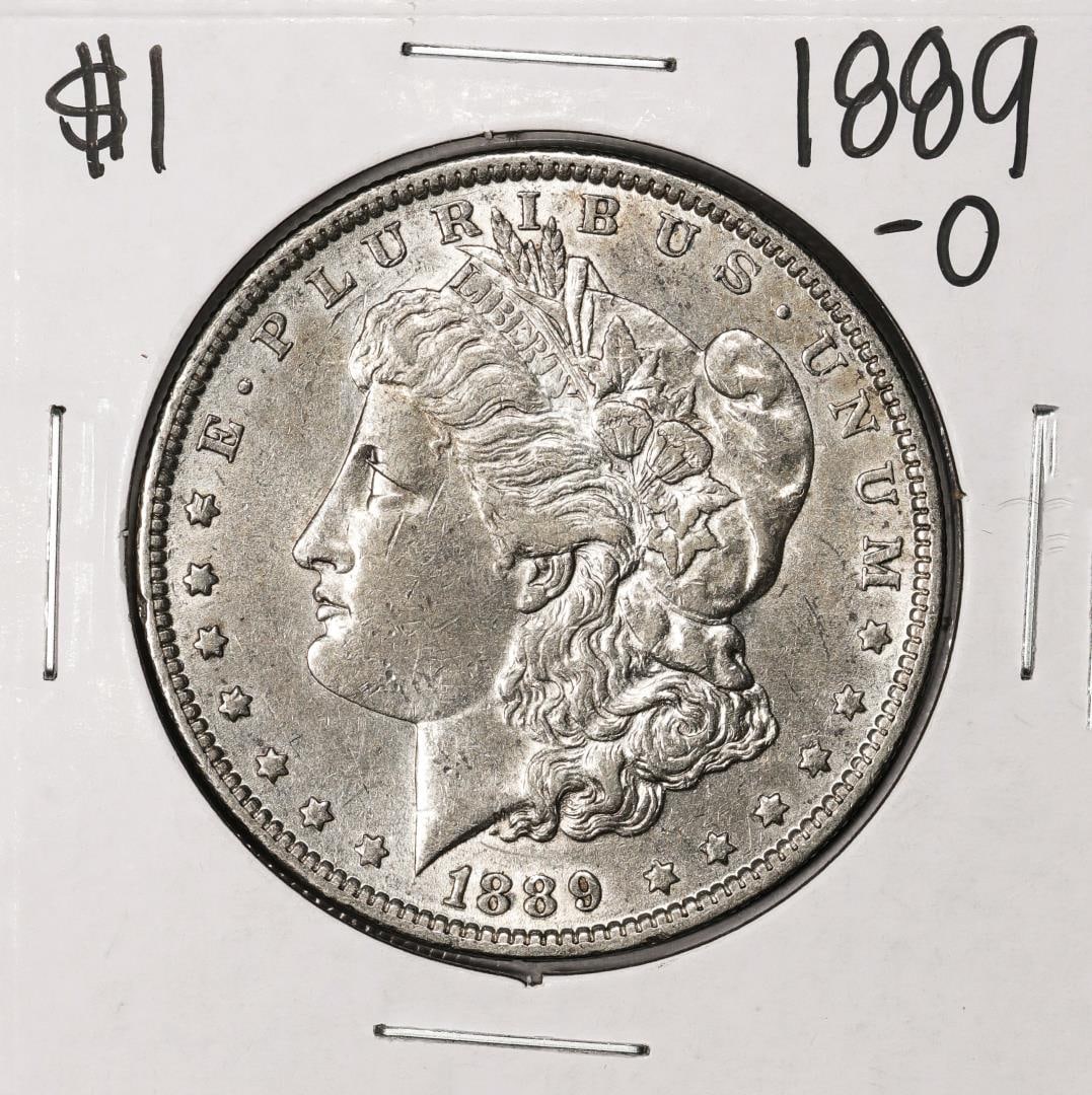 1889-O $1 Morgan Silver Dollar Coin: One 1889-O $1 Morgan Silver Dollar Coin.