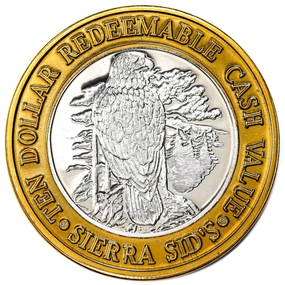 .999 Silver Sierra Sids Sparks, Nevada $10 Casino Limited Edition Gaming Token: One .999 Silver Sierra Sids Sparks, Nevada $10 Casino Limited Edition Gaming Token.