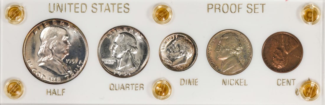 1951 (5) Coin Proof Set: One 1951 (5) Coin Proof Set.