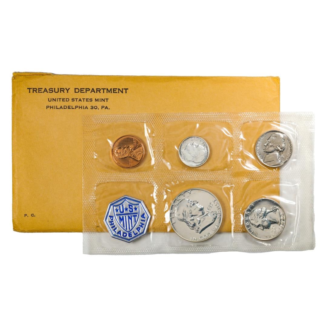 1957 (5) Coin Proof Set in Envelope: One 1957 (5) Coin Proof Set in Envelope.