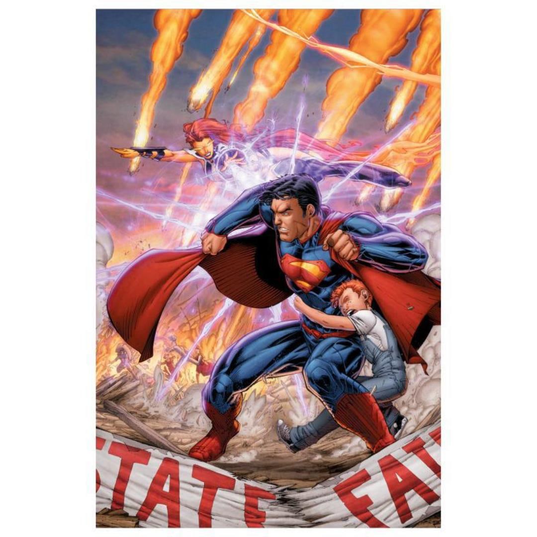 DC Comics "Superman #29" Limited Edition Giclee on Canvas: "Superman #29" is a limited edition giclee on canvas featuring art by Brett Booth from the 2014 comic. This piece comes gallery wrapped and includes a certificate of authenticity. Measures approximate
