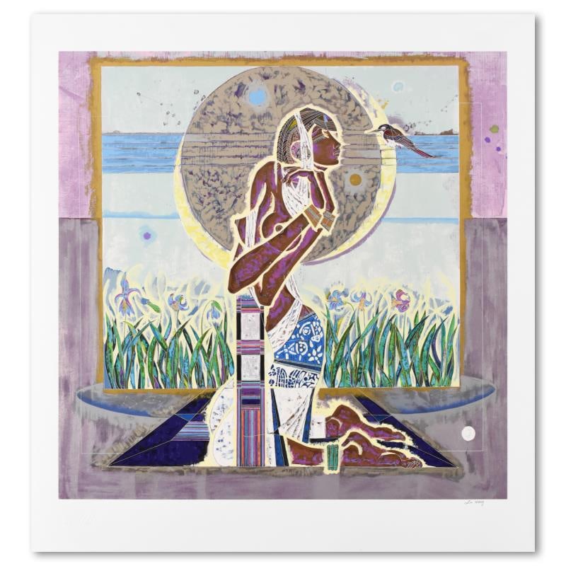 Lu Hong "June Bride" Limited Edition Serigraph On Paper: "June Bride" is a limited edition serigraph on paper by Lu Hong, numbered and hand signed by the artist. Includes Letter of Authenticity. Measures approx. 37" x 40" (with border), 33" x 33" (image).