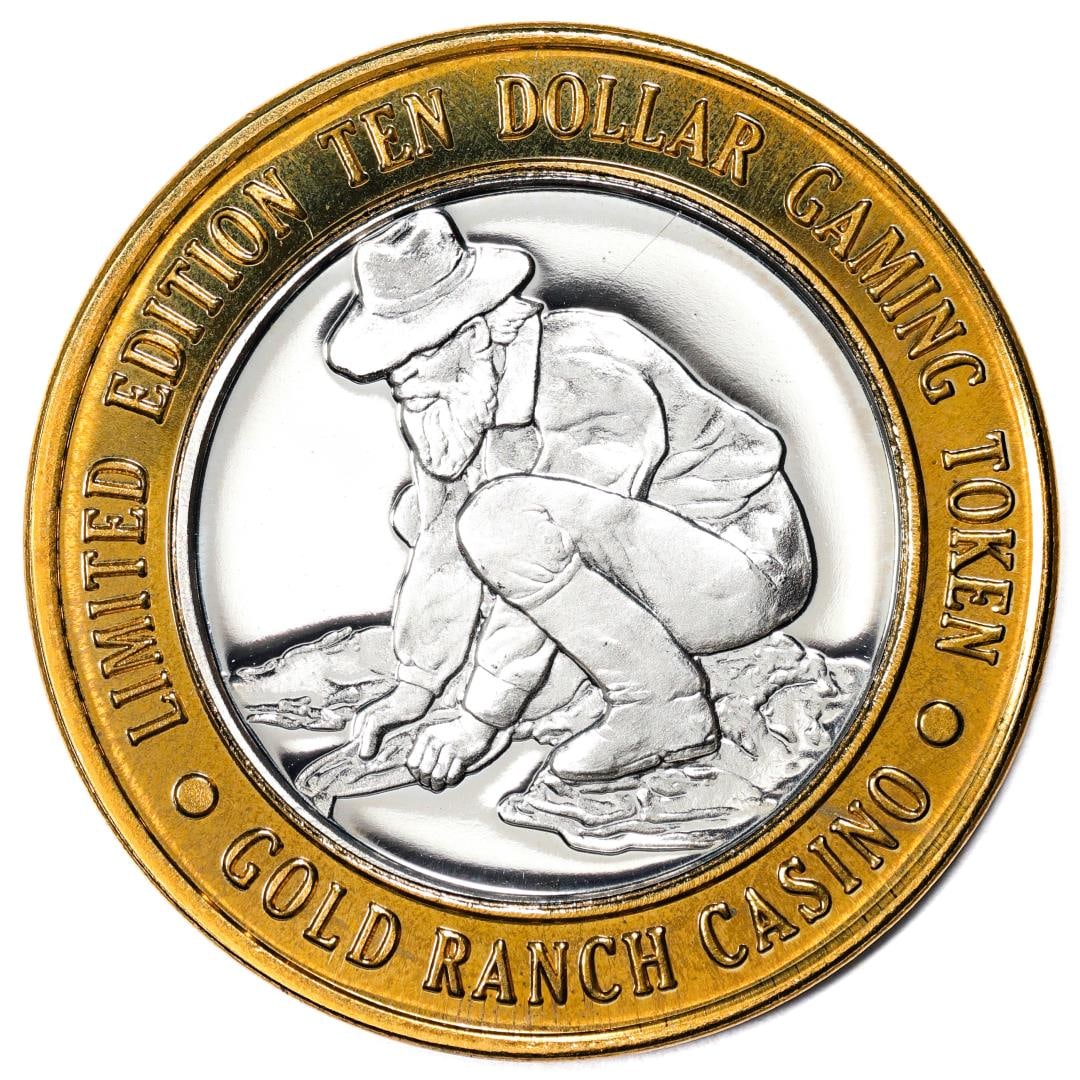 .999 Silver Gold Ranch Casino Verdi, Nevada $10 Casino Limited Edition Gaming Token: One .999 Silver Gold Ranch Casino Verdi, Nevada $10 Casino Limited Edition Gaming Token.