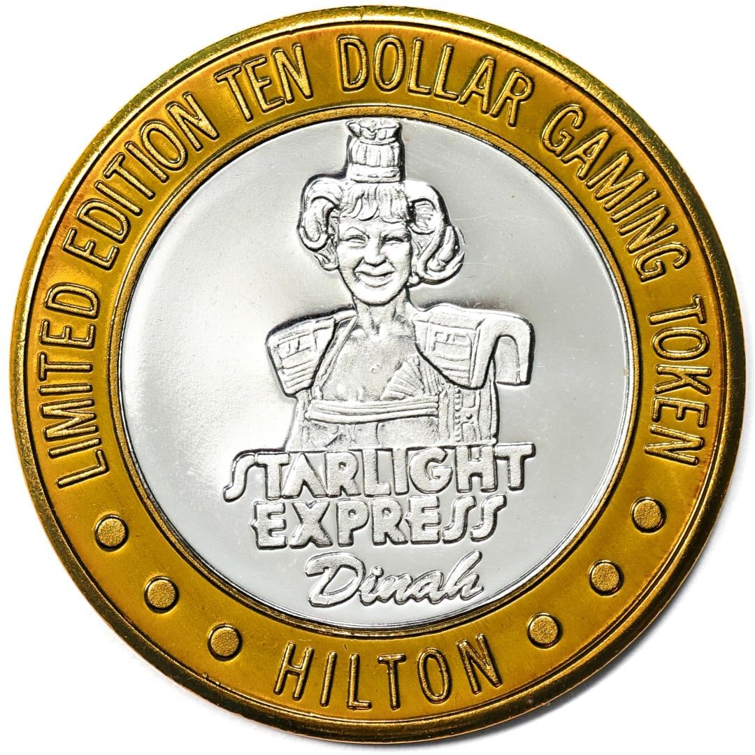 032: .999 Silver Hilton Las Vegas, Nevada $10 Casino Limited Edition Gaming Token: One .999 Silver Hilton Las Vegas, Nevada $10 Casino Limited Edition Gaming Token.