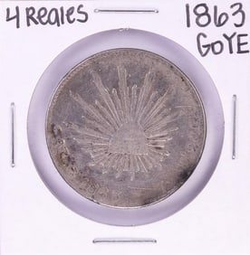 25) 1863 GoYE Mexico 4 Reales Silver Coin