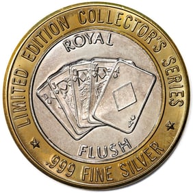 29) .999 Fine Silver Grand Casino Biloxi, Mississippi $10 Limited Edition Gaming Token