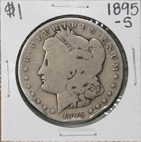 55) 1895-S $1 Morgan Silver Dollar Coin