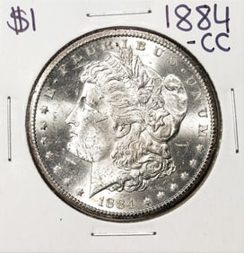 63) 1884-CC $1 Morgan Silver Dollar Coin