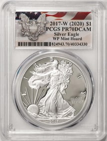 67) 2017-W $1 Proof American Silver Eagle Coin PCGS PR70DCAM WP Mint Hoard