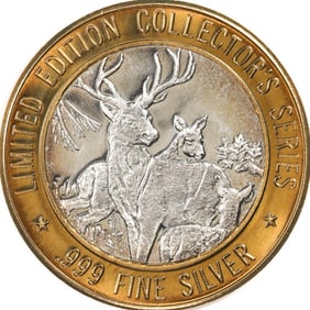 86) .999 Fine Silver 1996 Grand Casino $10 Limited Edition Gaming Token