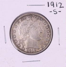 89) 1912-S Barber Half Dollar Coin