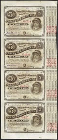 100) Uncut Sheet of (4) State of Louisiana Baby Bond Obsolete Notes