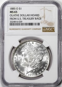 118) 1885-O $1 Morgan Silver Dollar Coin NGC MS65 Olathe Dollar Hoard