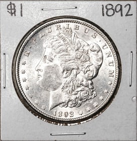 120) 1892 $1 Morgan Silver Dollar Coin