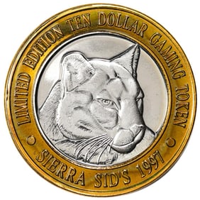 145) .999 Silver Sierra Sids Sparks, Nevada $10 Casino Limited Edition Gaming Token