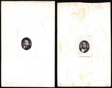 163) Lot of (2) 1800's Vignette from Original Proof Plates