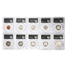 183) Lot of (10) 2017-S Enhanced Uncirculated Denver Mint Coin Set PCGS SP70 Cleveland Sig
