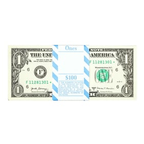 191) Pack of (100) Consecutive 2017A $1 Federal Reserve Star Notes Atlanta
