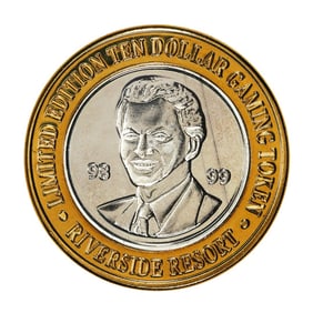 202) .999 Silver Gold Riverside Casino Laughlin, NV $10 Limited Edition Gaming Token