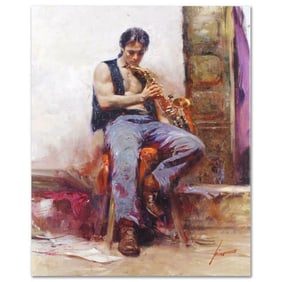 219) Pino (1939-2010) "Music Lover" Limited Edition Giclee On Canvas