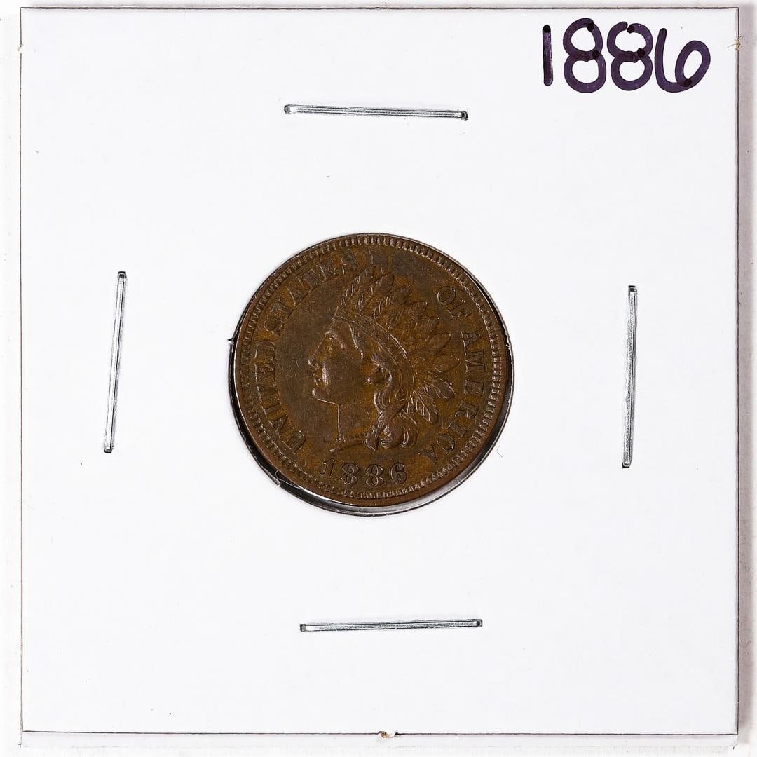 224) 1886 Indian Head Cent Coin: One 1886 Indian Head Cent Coin.