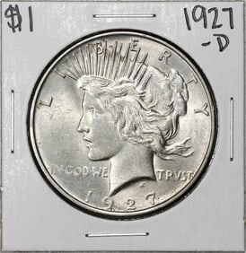 243) 1927-D $1 Peace Silver Dollar Coin