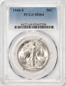245) 1944-S Walking Liberty Half Dollar Coin PCGS MS64