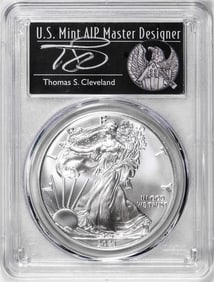 251) 2021-(S) Ty. 1 $1 American Silver Eagle Coin PCGS MS70 Cleveland Signed San Francisco