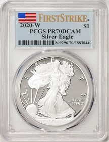261) 2020-W $1 Proof American Silver Eagle Coin PCGS PR70DCAM First Strike