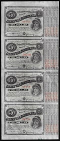 270) Uncut Sheet of (4) State of Louisiana Baby Bond Obsolete Notes
