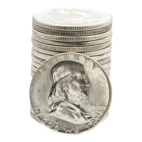 278) Roll of (20) Brilliant Uncirculated 1963 Franklin Half Dollar Coins