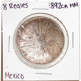293) 1892CA MM Mexico 8 Reales Silver Coin NGC Chopmarked