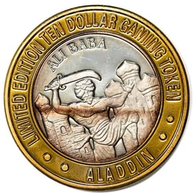 296) .999 Silver Aladdin Resort Casino Las Vegas, NV $10 Limited Edition Gaming Token