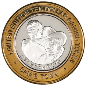 311) .999 Silver Sam's Town Las Vegas, Nevada $10 Casino Limited Edition Gaming Token