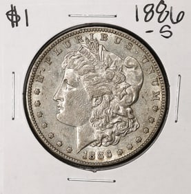318) 1886-S $1 Morgan Silver Dollar Coin