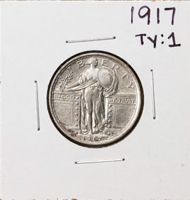339) 1917 Type 1 Standing Liberty Quarter Coin