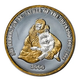 347) 2000 Proof Joe Redington SR. Iditarod National Historic Trail Silver Coin