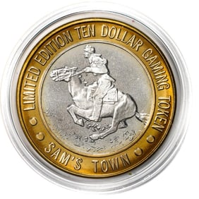 351) .999 Silver Sam Boyd's Sam's Town Las Vegas $10 Casino Gaming Token Limited Edition