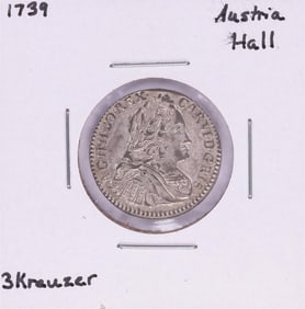 354) 1739 Austria Hall 3 Kreuzer Silver Coin
