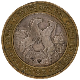 372) .999 Silver LAC Vieux Desert Casino Watersmeet, MI $10 Limited Edition Gaming Token