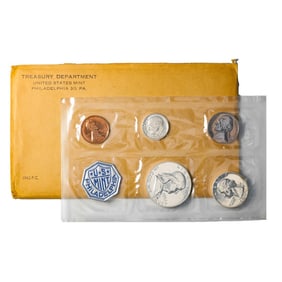 391) 1962 (5) Coin Proof Set in Envelope