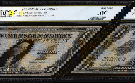 420) 1923 $1 Silver Certificate Note Fr.239 PCGS Very Good 10