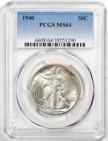 431) 1940 Walking Liberty Half Dollar Coin PCGS MS64