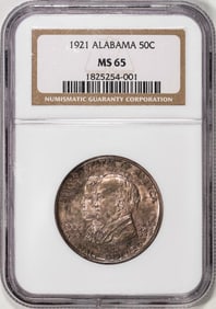 440) 1921 Alabama Centennial Commemorative Half Dollar Coin NGC MS65