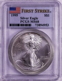 460) 1995 $1 American Silver Eagle Coin PCGS MS68 First Strike