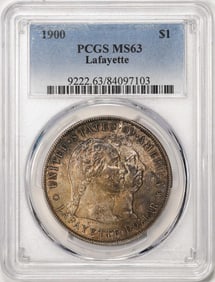 468) 1900 $1 Lafayette Commemorative Silver Dollar Coin PCGS MS63