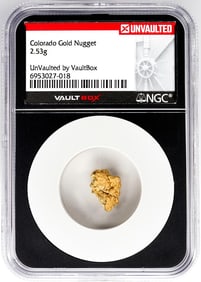 499) 2.53 Gram Colorado Gold Nugget NGC Vaultbox Unvaulted