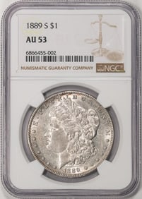 500) 1889-S $1 Morgan Silver Dollar Coin NGC AU53